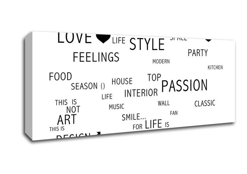 Love Quote Love Life White Canvas Wall Art