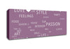 Love Quote Love Life Dusty Pink Canvas Wall Art