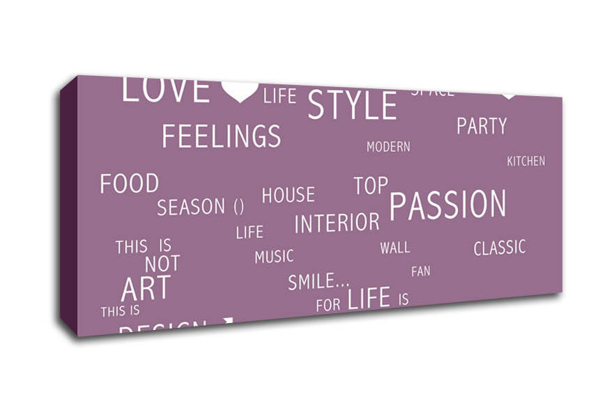 Love Quote Love Life Dusty Pink Canvas Wall Art