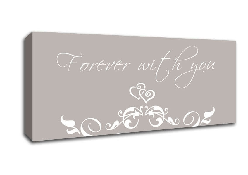 Love Quote Forever With You Beige Canvas Wall Art