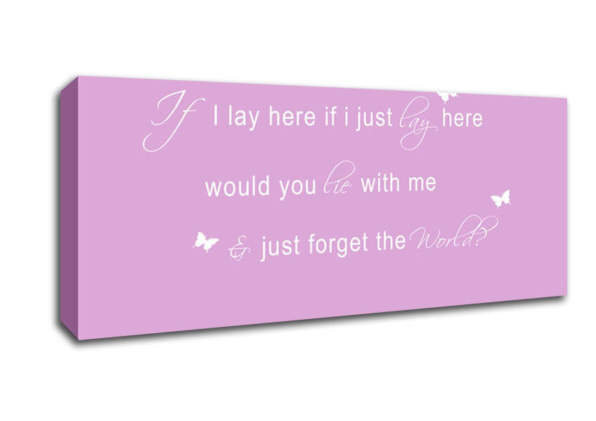 Music Quote If I Lay Here Snow Patrol 2 Pink Canvas Wall Art