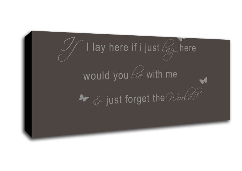 Music Quote If I Lay Here Snow Patrol 2 Chocolate Canvas Wall Art