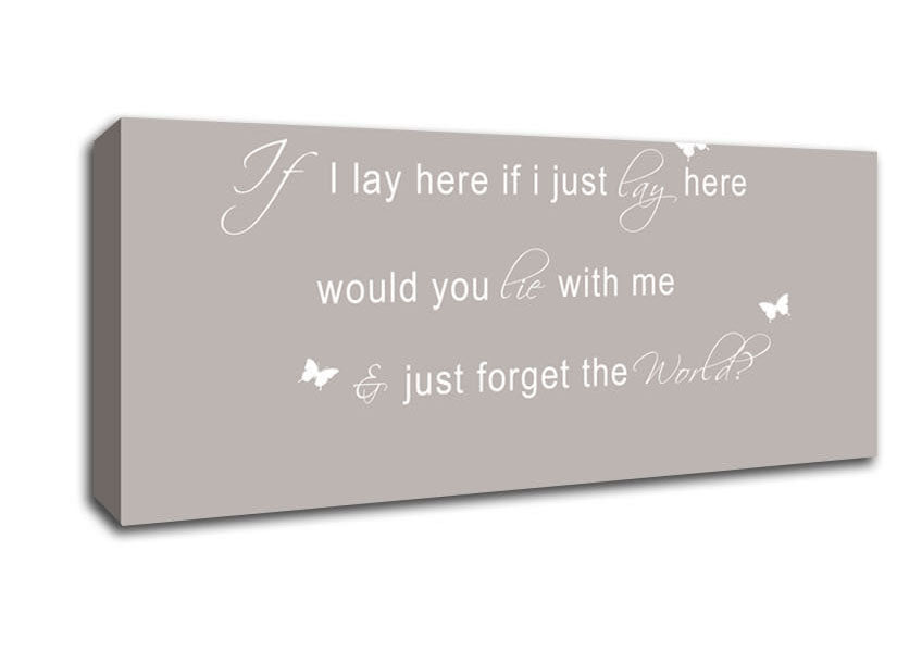 Music Quote If I Lay Here Snow Patrol 2 Beige Canvas Wall Art