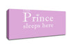 Nursery Quote The Prince Sleeps Here Pink Canvas Wall Art