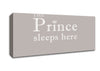 Boys room Quote The Prince Sleeps Here Beige Canvas Wall Art