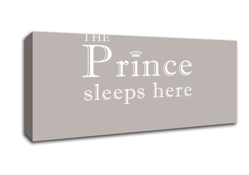 Boys room Quote The Prince Sleeps Here Beige Canvas Wall Art