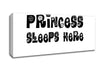 Princesss Sleeps Here White Canvas Wall Art