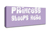 Nursery Quote Princesss Sleeps Here Lilac Canvas Wall Art