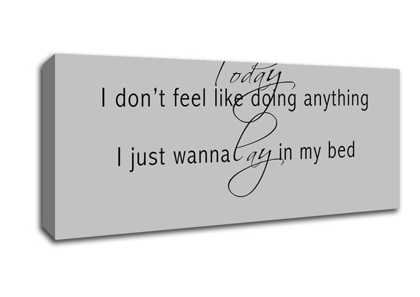 Music Quote Today I Dont Feel Like Bruno Mars Grey Canvas Wall Art