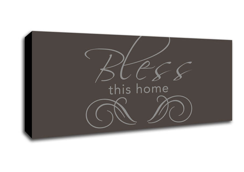 Home Quote Bless This Home Chocolate Canvas Wall Art
