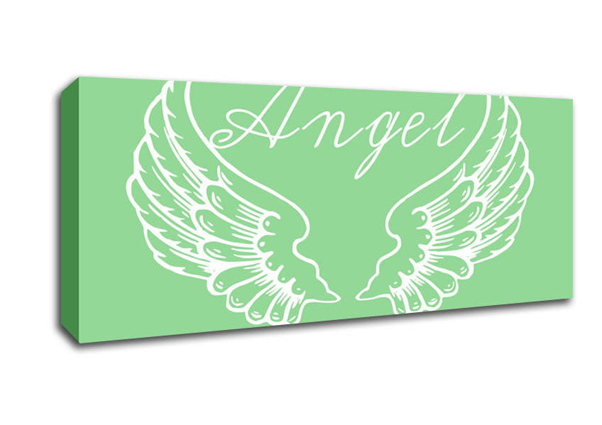 Angel Wings 4 Green Canvas Wall Art