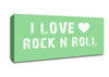 Music Quote I Love Rock N Roll Green Canvas Wall Art