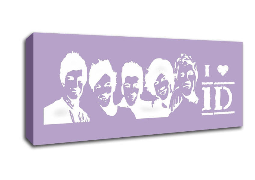 Music Quote I Love 1 Direction Lilac Canvas Wall Art