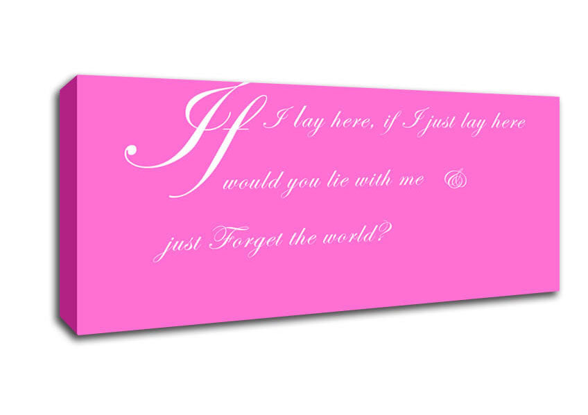 Music Quote If I Lay Here If I Just Snow Patrol 2 Vivid Pink Canvas Wall Art