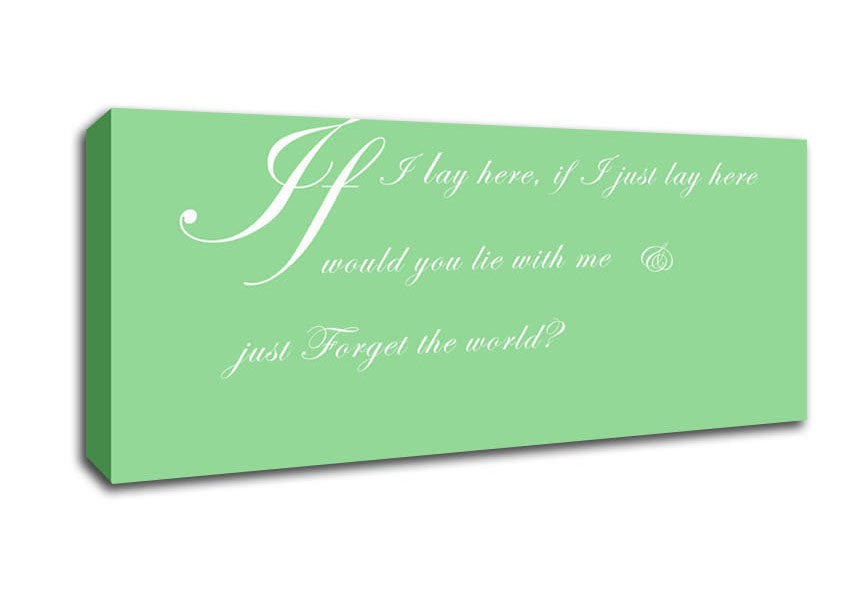 Music Quote If I Lay Here If I Just Snow Patrol 2 Green Canvas Wall Art