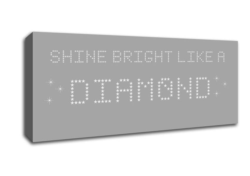 Music Quote Shine Bright Rihanna Grey White Canvas Wall Art