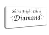 Music Quote Shine Bright Like A Diamond Rihanna White Canvas Wall Art