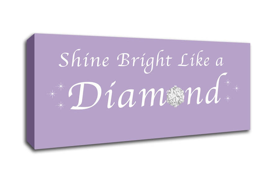 Music Quote Shine Bright Like A Diamond Rihanna Lilac Canvas Wall Art