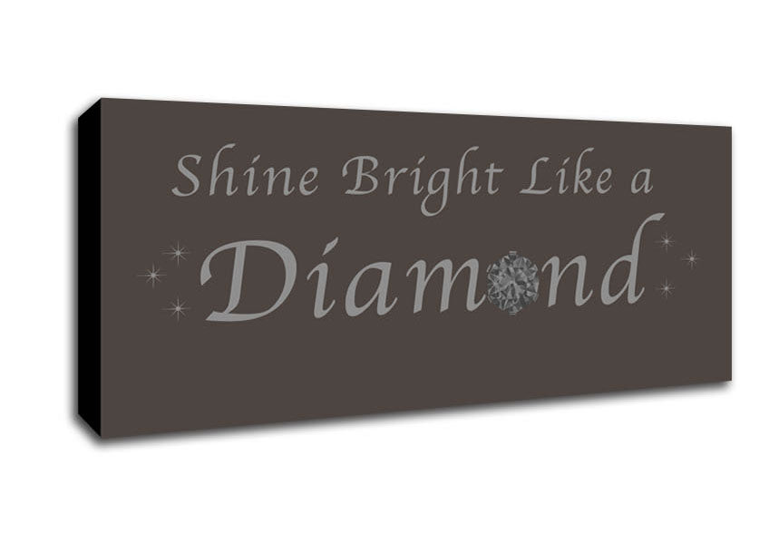 Music Quote Shine Bright Like A Diamond Rihanna Chocolate Canvas Wall Art