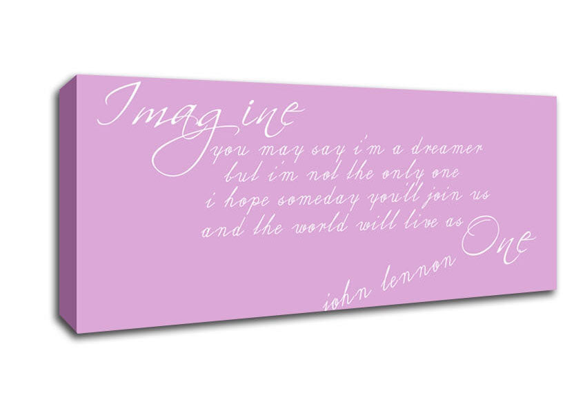 Music Quote Imagine John Lennon Pink Canvas Wall Art
