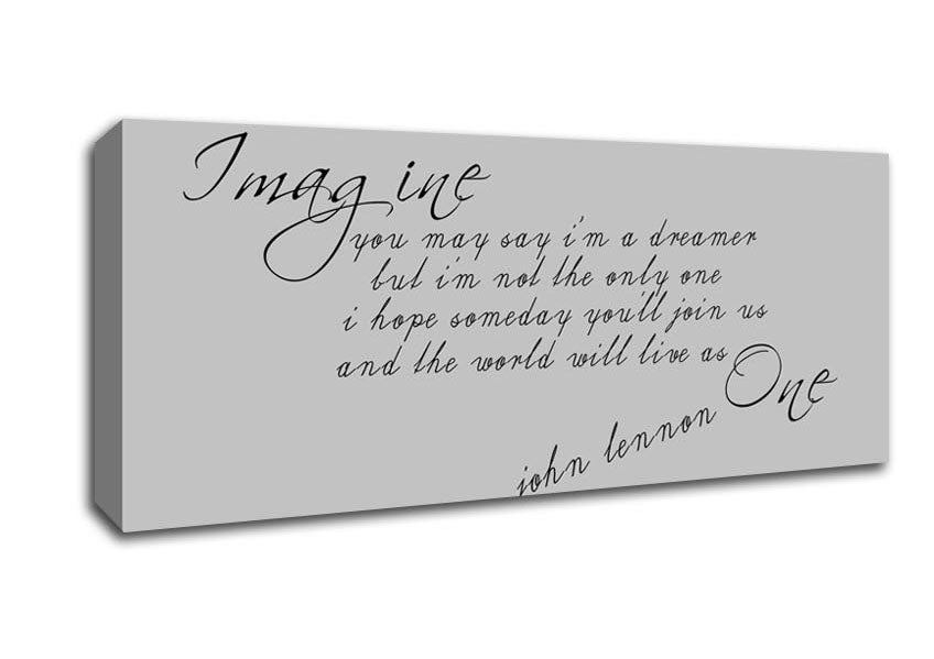 Music Quote Imagine John Lennon Grey Canvas Wall Art