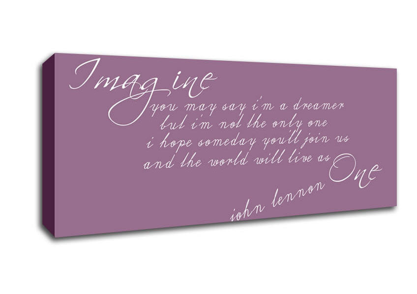 Music Quote Imagine John Lennon Dusty Pink Canvas Wall Art
