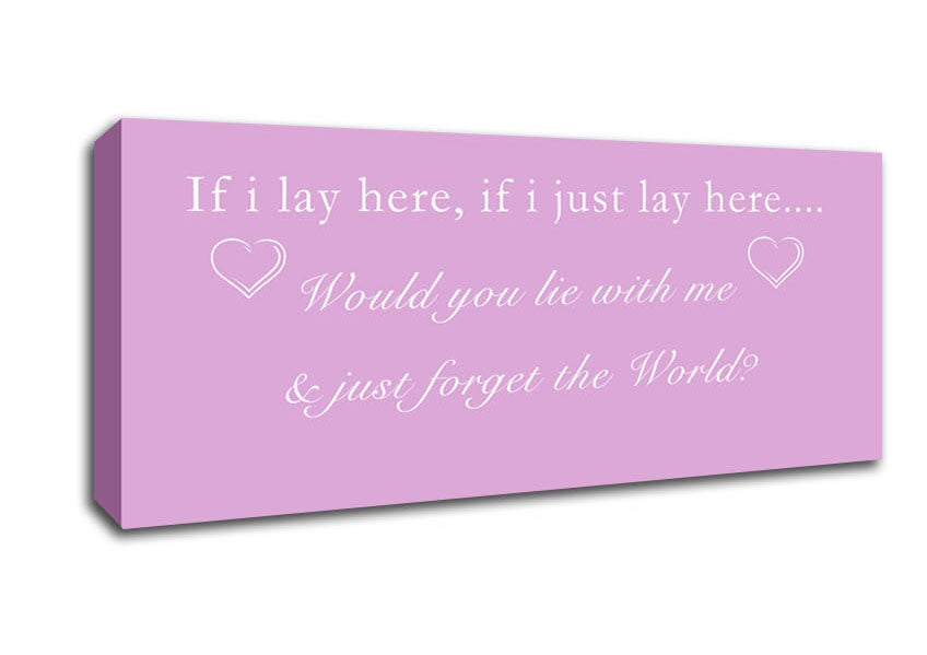 Music Quote If I Lay Here Snow Patrol Pink Canvas Wall Art