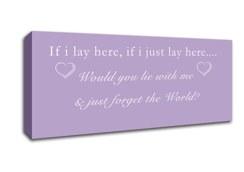Music Quote If I Lay Here Snow Patrol Lilac Canvas Wall Art