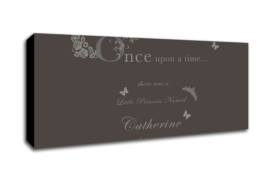 Once Upon A Time Your Name Chocolate Canvas Wall Art