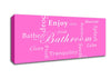 Bathroom Quote Bathroom Tranquility Vivid Pink Canvas Wall Art