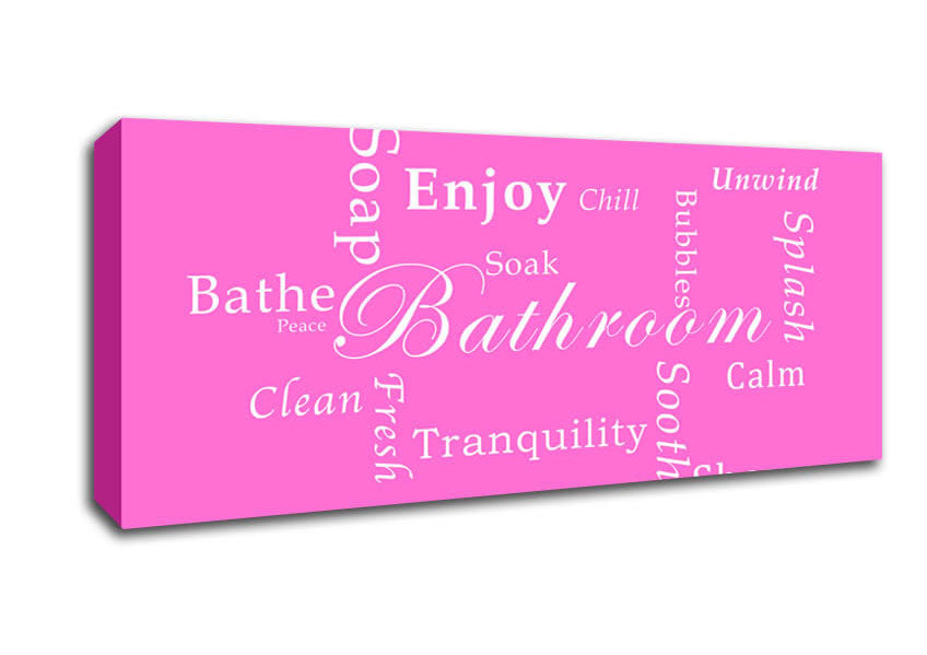 Bathroom Quote Bathroom Tranquility Vivid Pink Canvas Wall Art