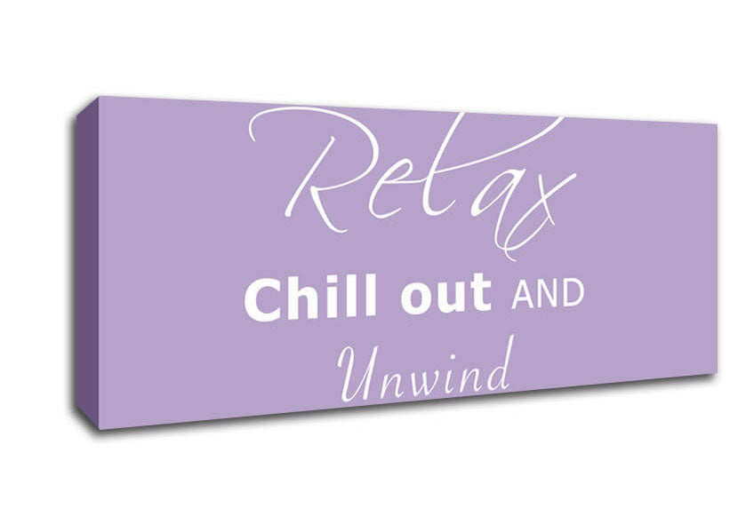 Bathroom Quote Relax Chill Out Lilac Canvas Wall Art