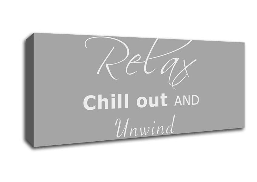 Bathroom Quote Relax Chill Out Grey White Canvas Wall Art