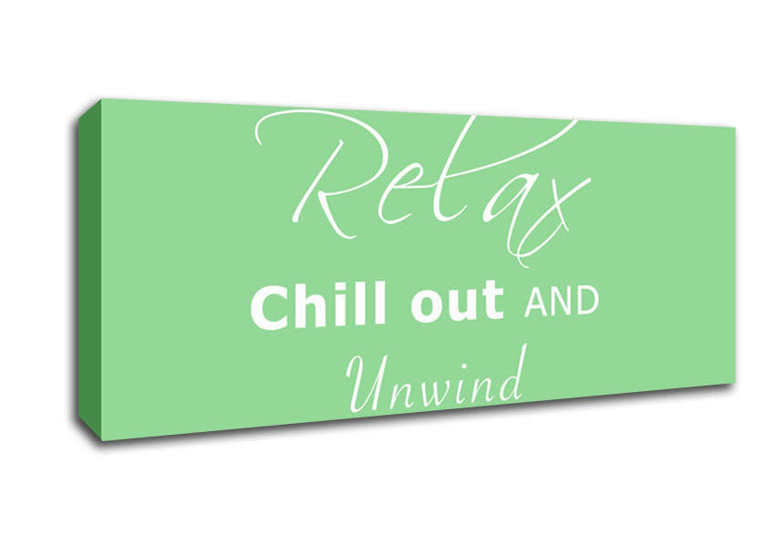 Bathroom Quote Relax Chill Out Green Canvas Wall Art
