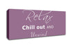 Bathroom Quote Relax Chill Out Dusty Pink Canvas Wall Art