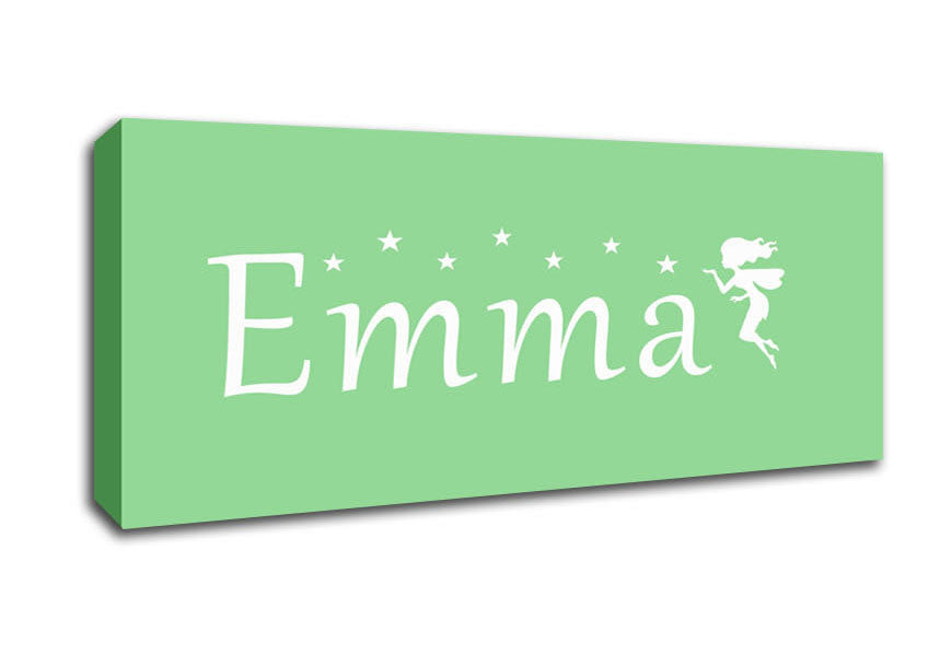 Your Name In Fairy Dust Green Canvas Wall Art