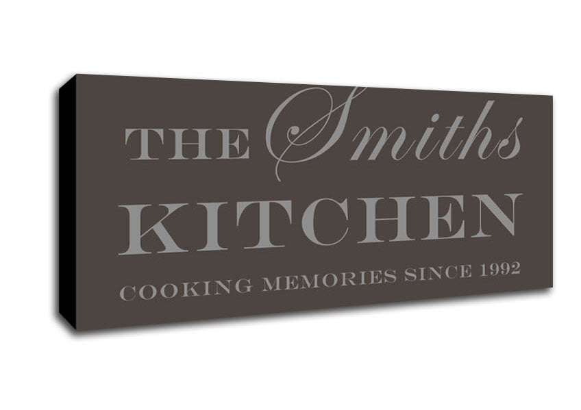 Kitchen Quote Your Family Name And Date Kitchen Chocolate Canvas Wall Art