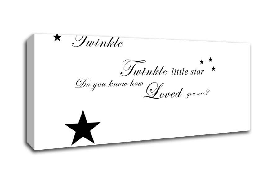 Nursery Quote Twinkle Twinkle Little Star 1 White Canvas Wall Art