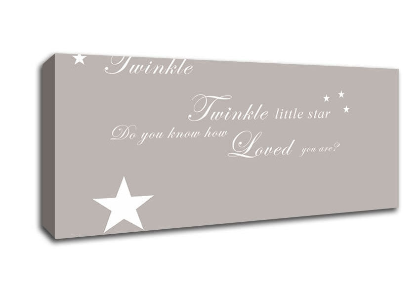 Nursery Quote Twinkle Twinkle Little Star 1 Beige Canvas Wall Art
