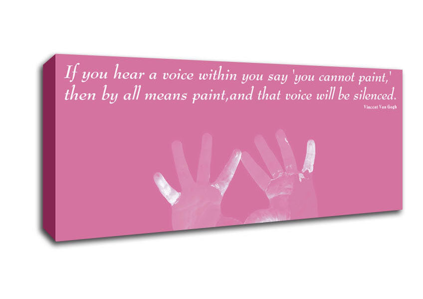 Vincent Van Gogh If You Hear A Voice Pink Canvas Wall Art