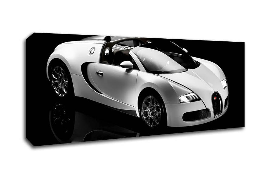 Bugatti Veyron Black And White Canvas Wall Art