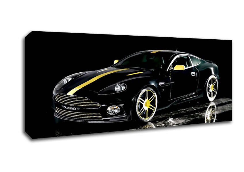 Aston Martin Db9 Black And Yellow Canvas Wall Art
