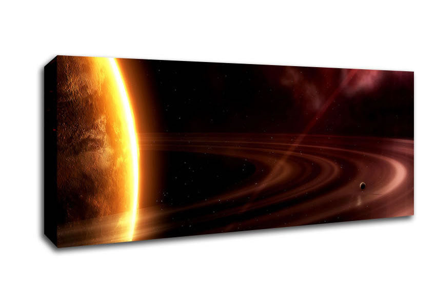 Planet Rings Sun Canvas Wall Art