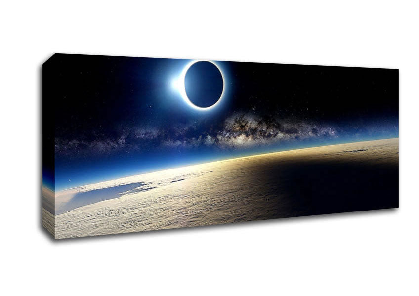 Solar Eclipse From Space Canvas Wall Art