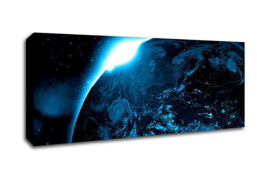 Sunrise Over Planet Canvas Wall Art