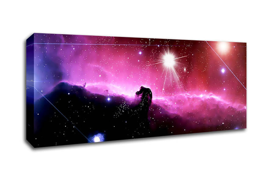 Horsehead Nebula With Shooting Stars Canvas Wall Art