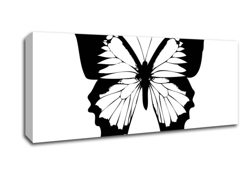 Black And White Butterfly Wings Canvas Wall Art