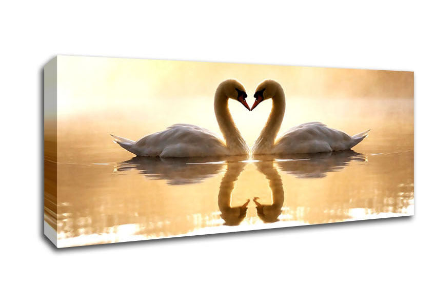 Loving Swans Canvas Wall Art