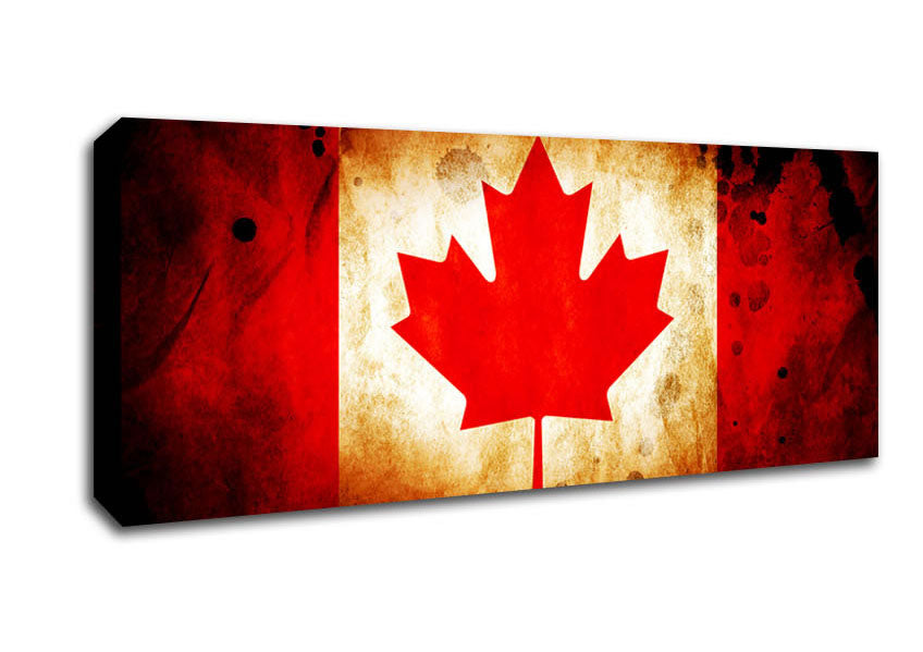 Canadian Flag Grunge Canvas Wall Art