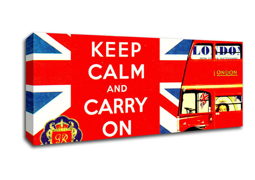 Uk Flag And Bus Canvas Wall Art